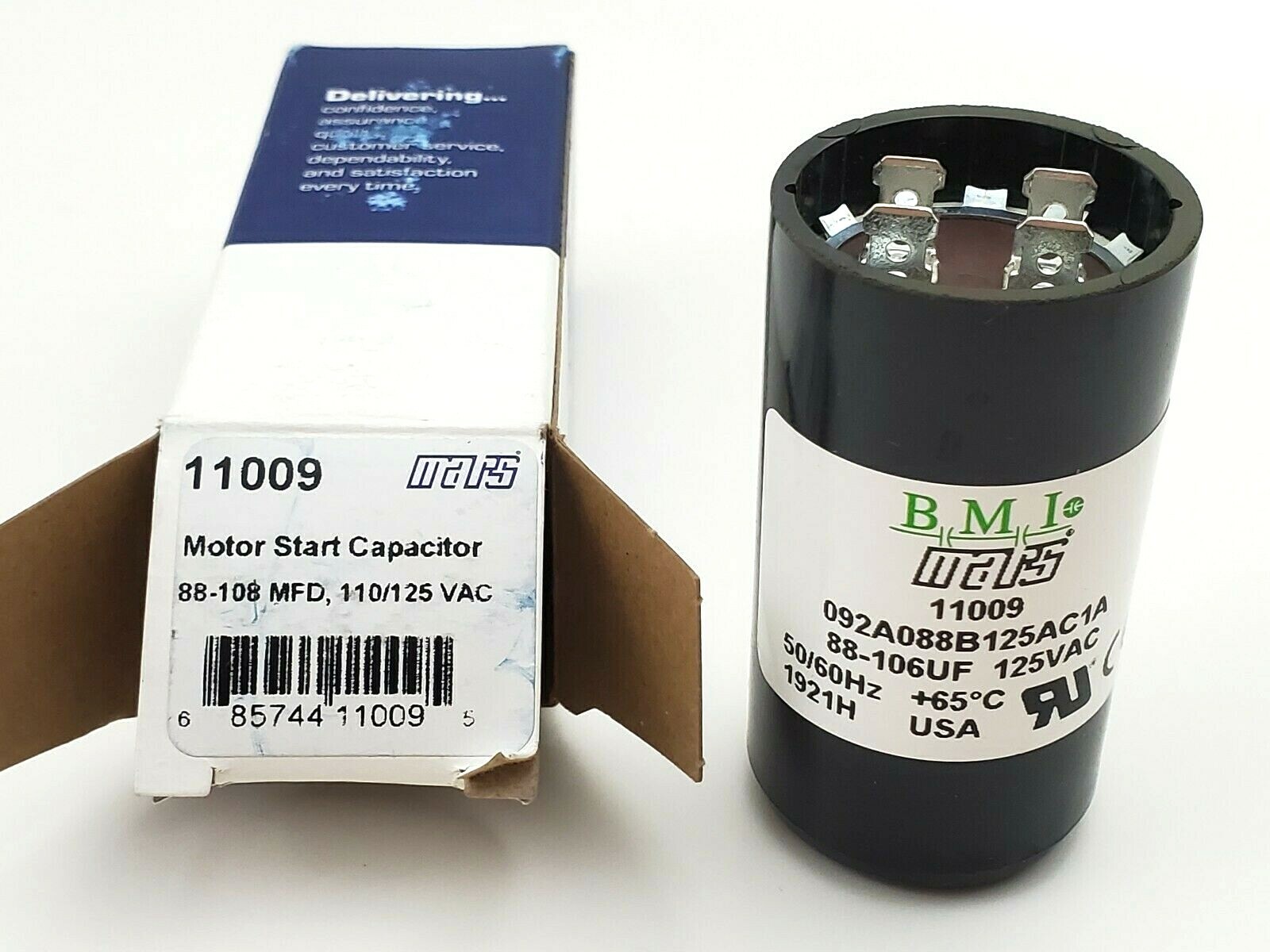 Lot of 2 Mars 11009 Motor Start Capacitors 88-108 MFD 110/125 VAC