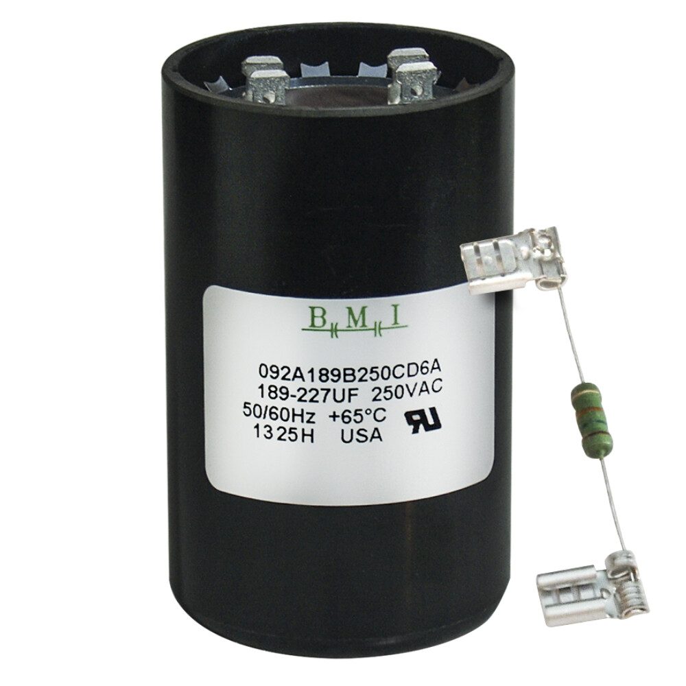 189-227 uF x 250 VAC BMI # 092A189B250CD6A Motor Start AC Capacitor & Resistor