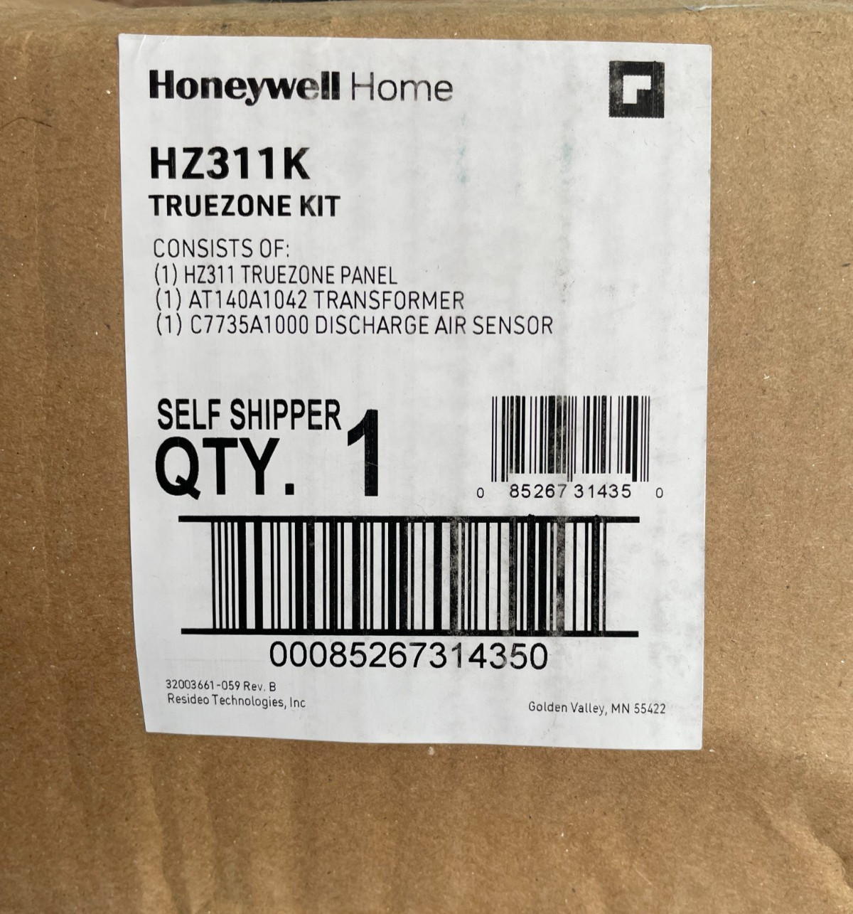 Honeywell TrueZONE HZ311 3-Zone HVAC Control Panel, 24VAC