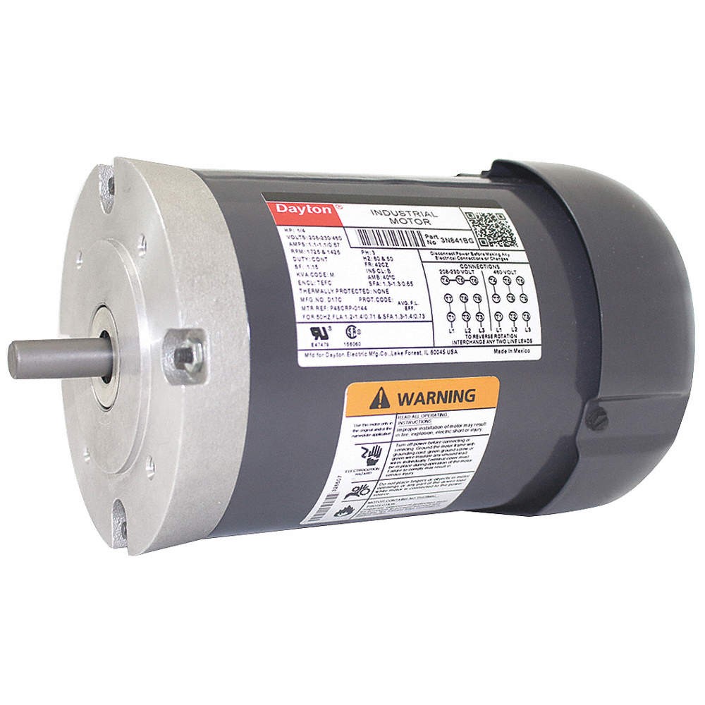 DAYTON 3N841 GP Motor,1/4 HP,1,725 RPM,230/460V,42CZ 3N841