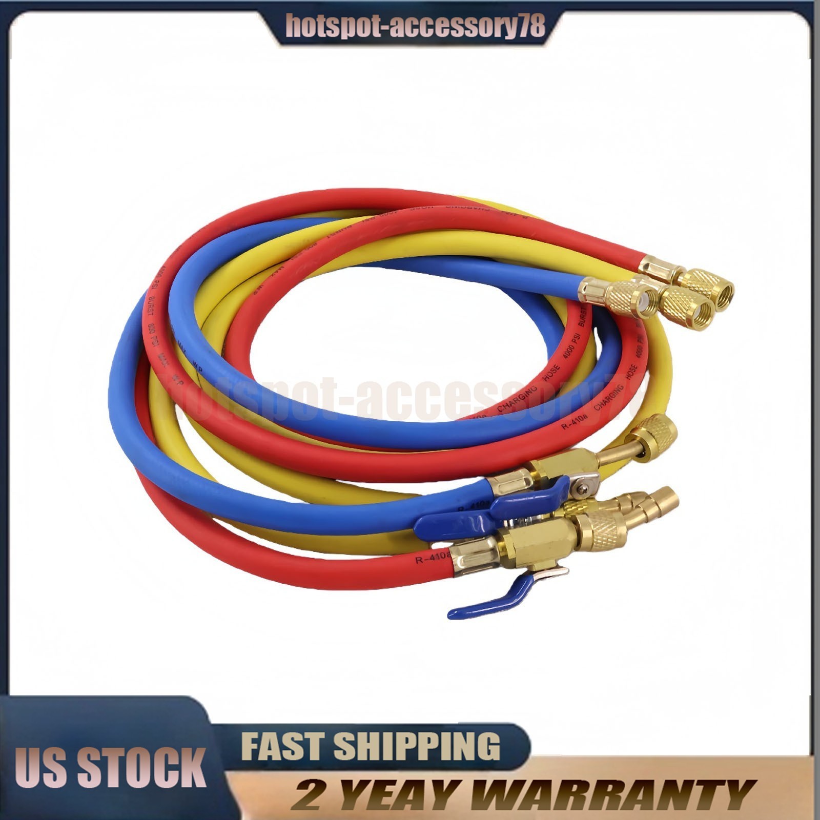 For 29986 Plus II 72″ HVAC Charging Hose Set 1/4″ (3-Pack) NEW