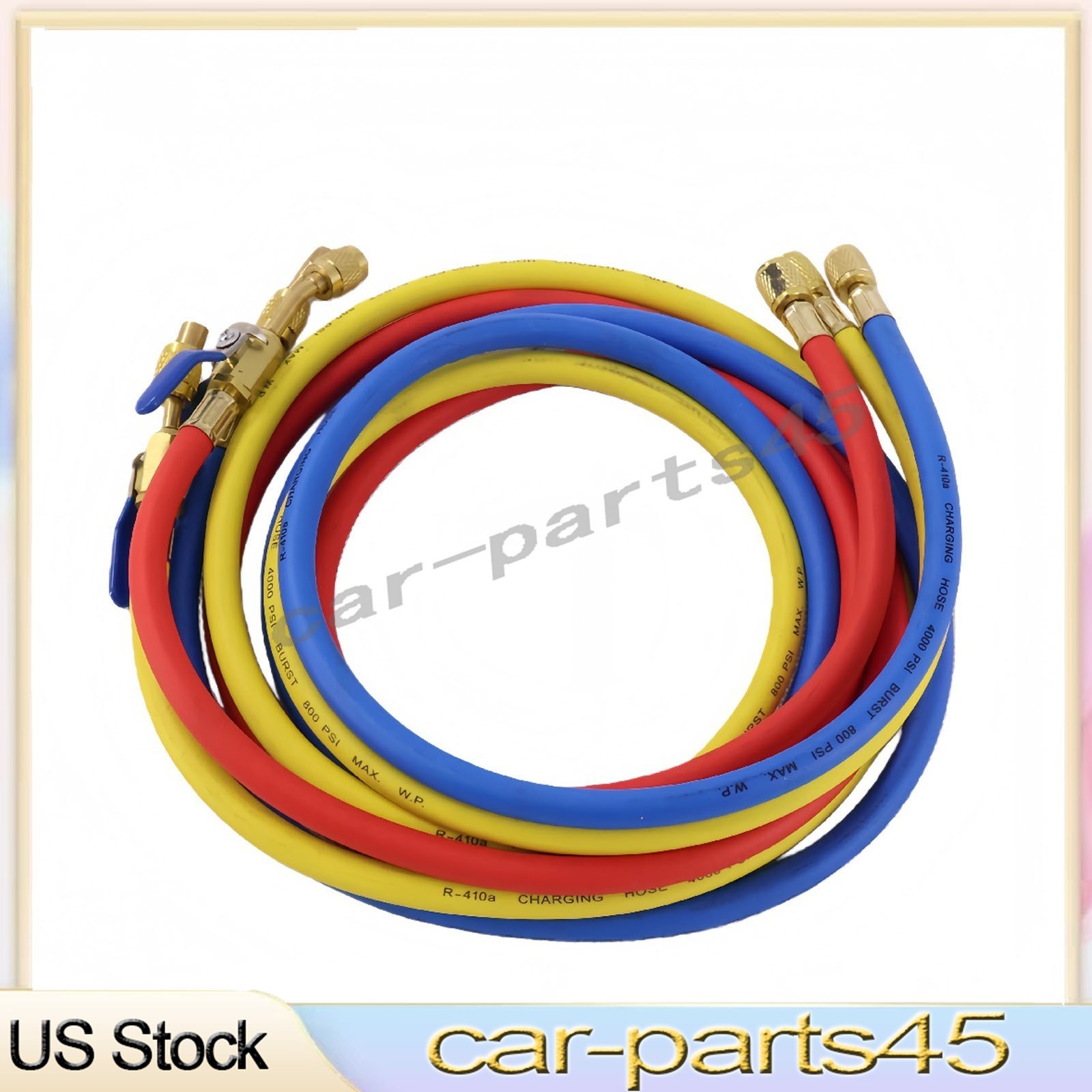 Fits R-410A Refrige 3Pack 29986 Plus II 1/4″ Hose with Compact Ball Valve 72″