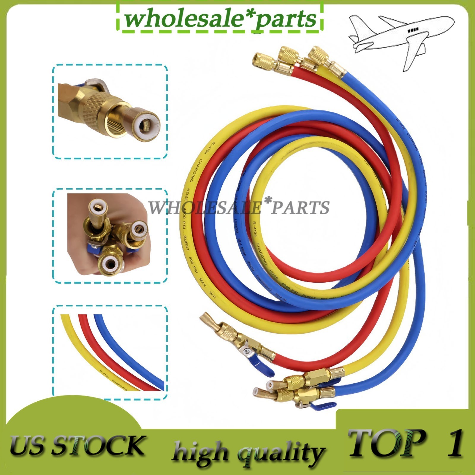29986 3X Plus II 1/4″ Hose with Compact Ball Valve End Refrigerant Charging Hose