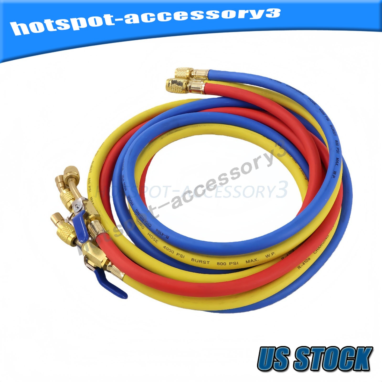 For 29986 Plus II 72″ HVAC Charging Hose Set 1/4″ (3-Pack) USA