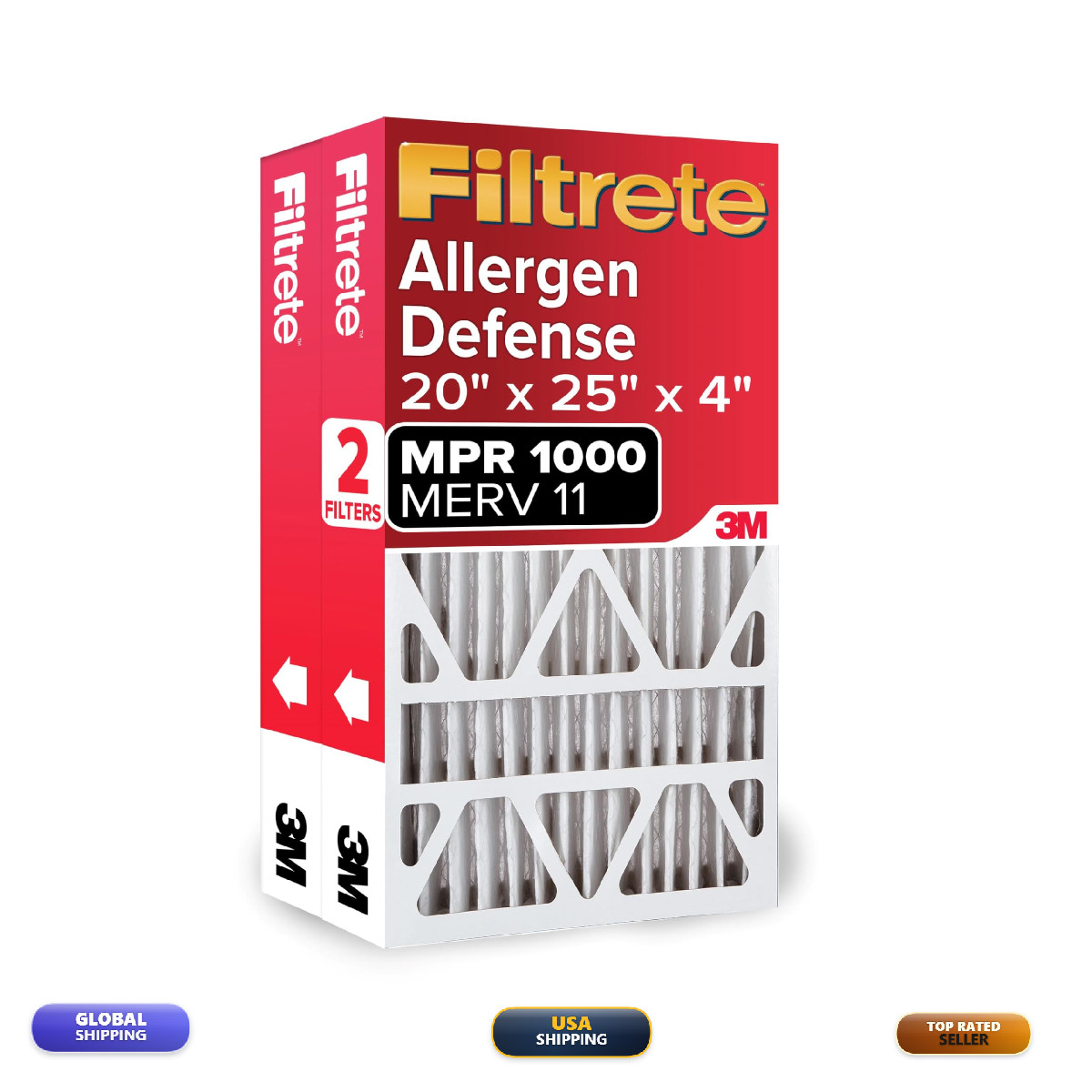 Filtrete 20X25X4 Ac Furnace Air Filter Mpr 1000 Merv 11 Fits Space-Gard