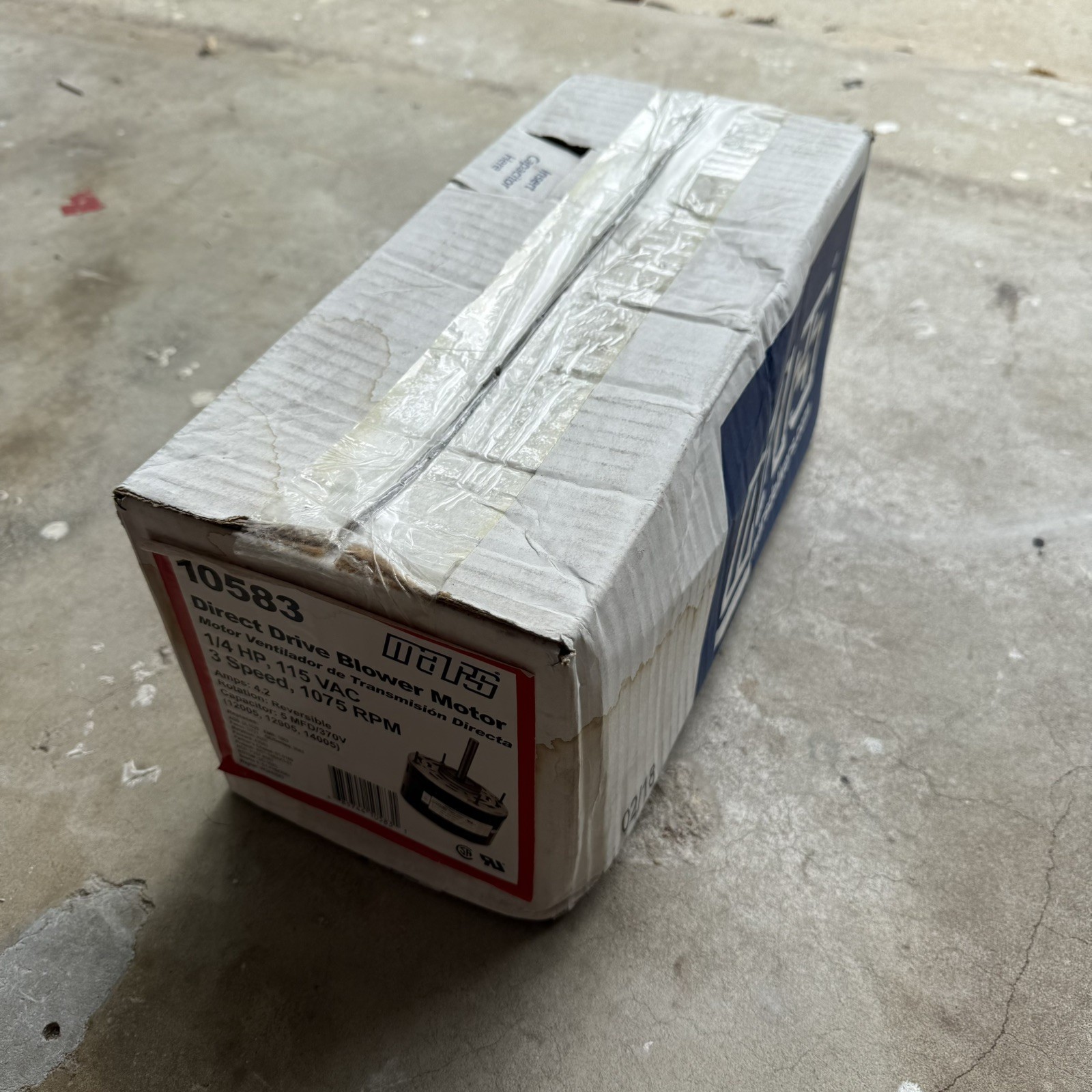 Mars 10583 3 Speed Direct Drive Blower Motor 1/4 HP 115 VAC