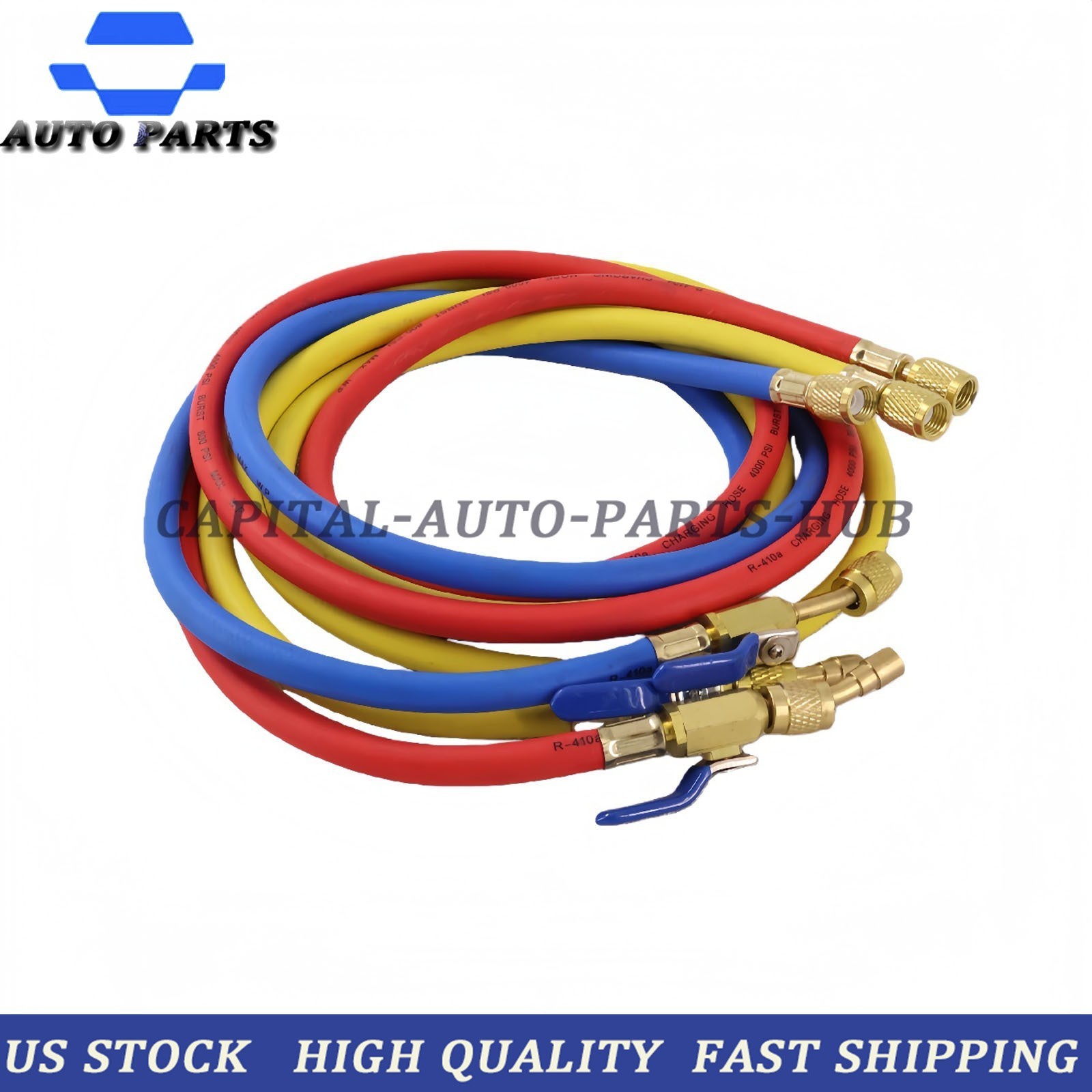 3Pack 29986 Plus II 1/4″ Hose with Compact Ball Valve 72″ for R-410A Refrige USA