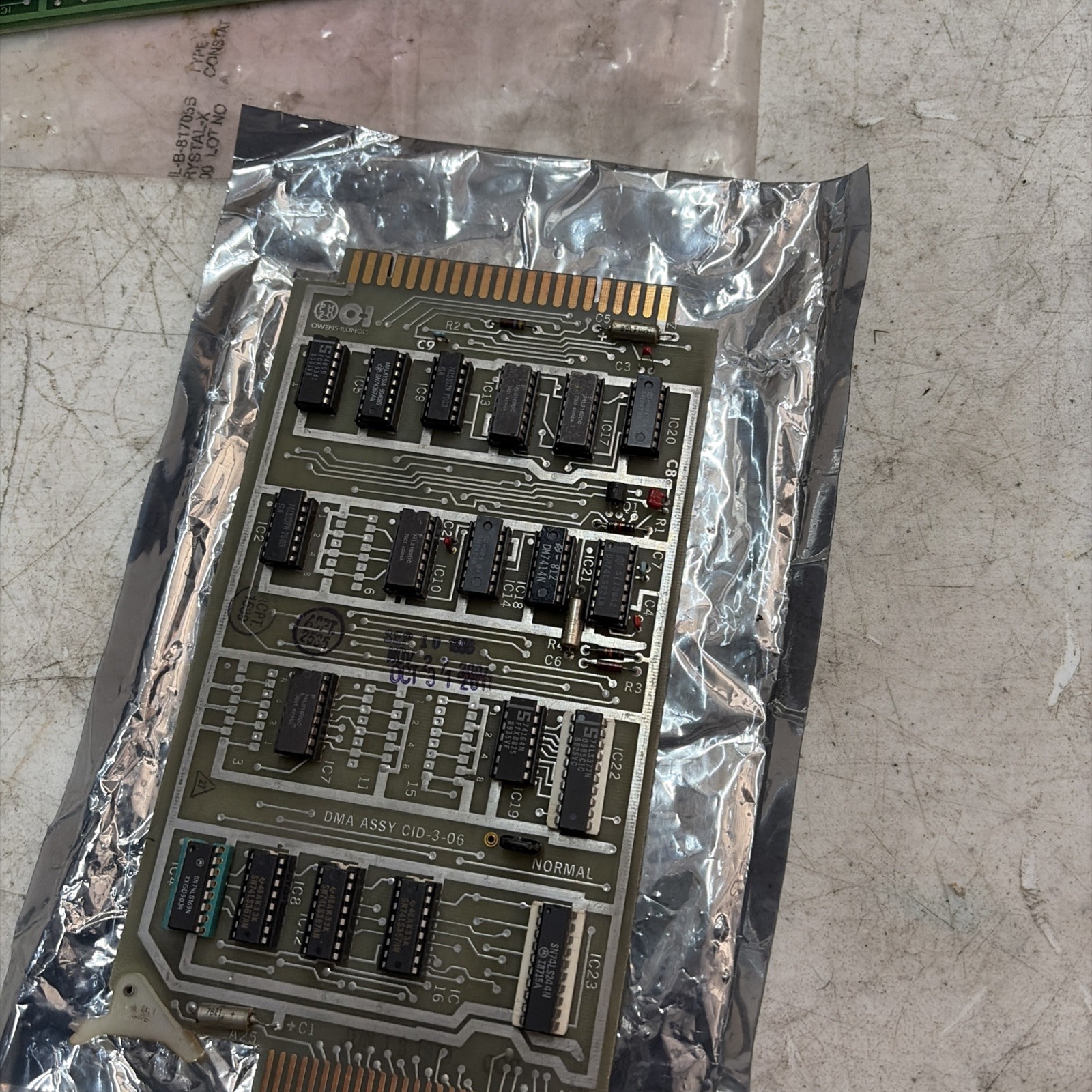 Owens-Illinois DMA ASSY CID-3-06 CID-3-16 Industrial Controller Board