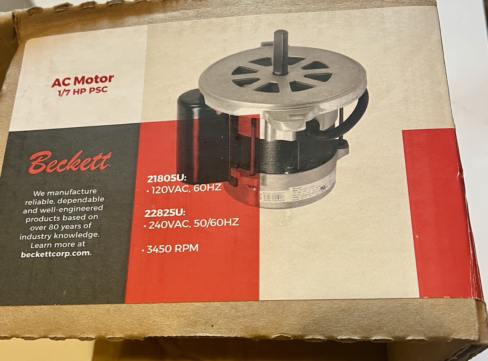 21805U/E/B/R/A PSC Oil Burner Motor for Beckett AF AFG New Open Box