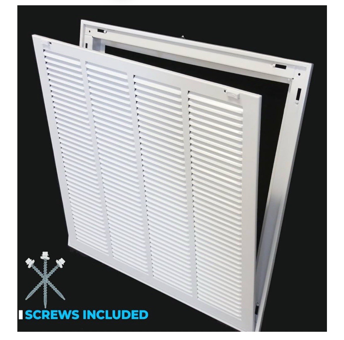 HVAC Premium 25″ X 25″ Steel Return Air Filter Grille for 1″ Filter – DAMAGED