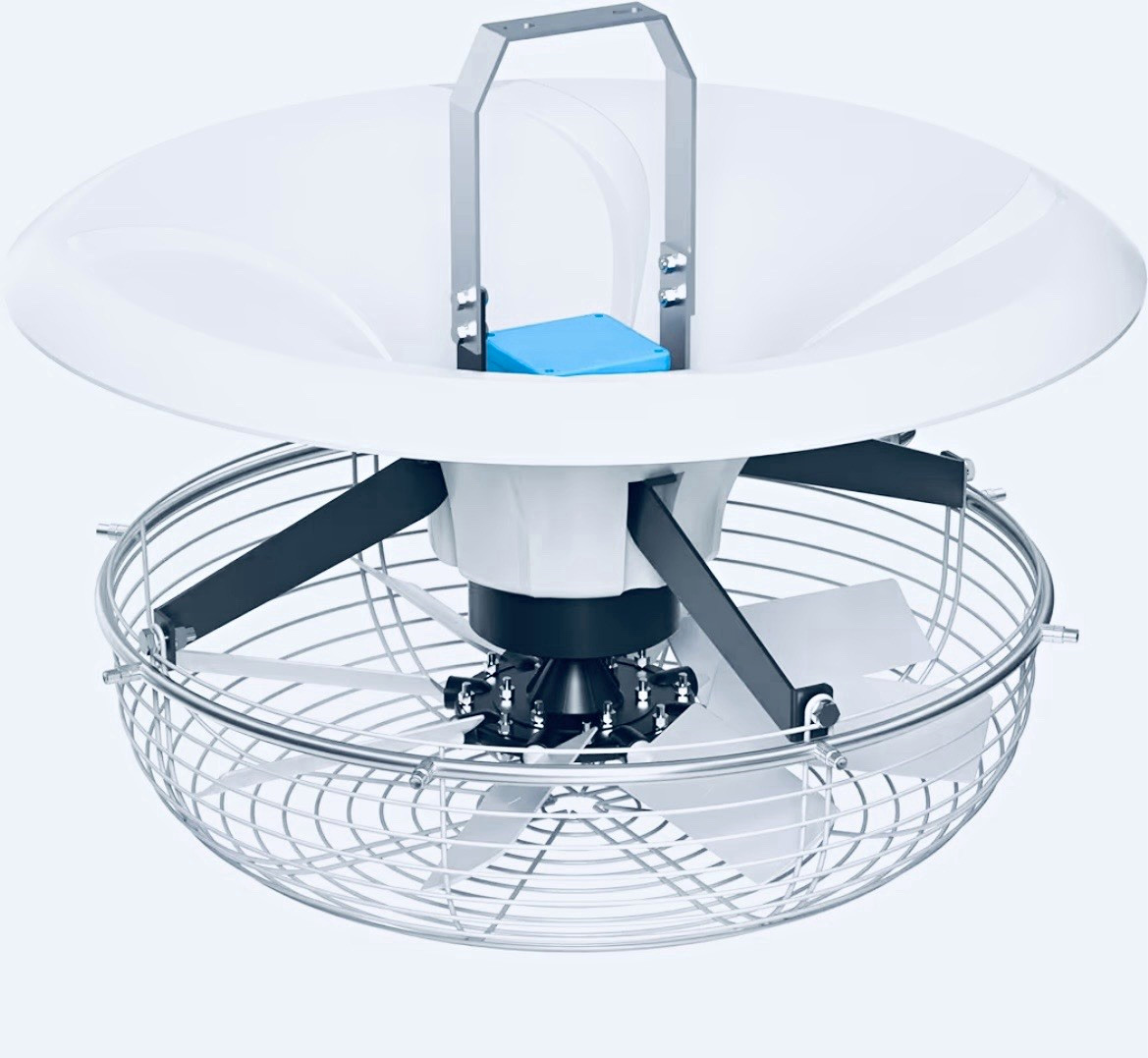 677- Vertical Circulation Fan 5800 CFM 120V 2.5A 25.4in Portable Carry Handle