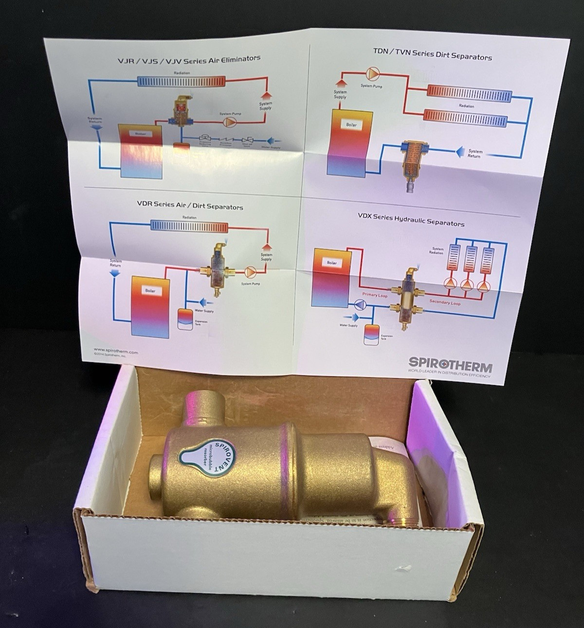 NOS Spirovent Junior 3/4″ Sweat Air Eliminator Spirotherm VJS075 Brass Hydronic