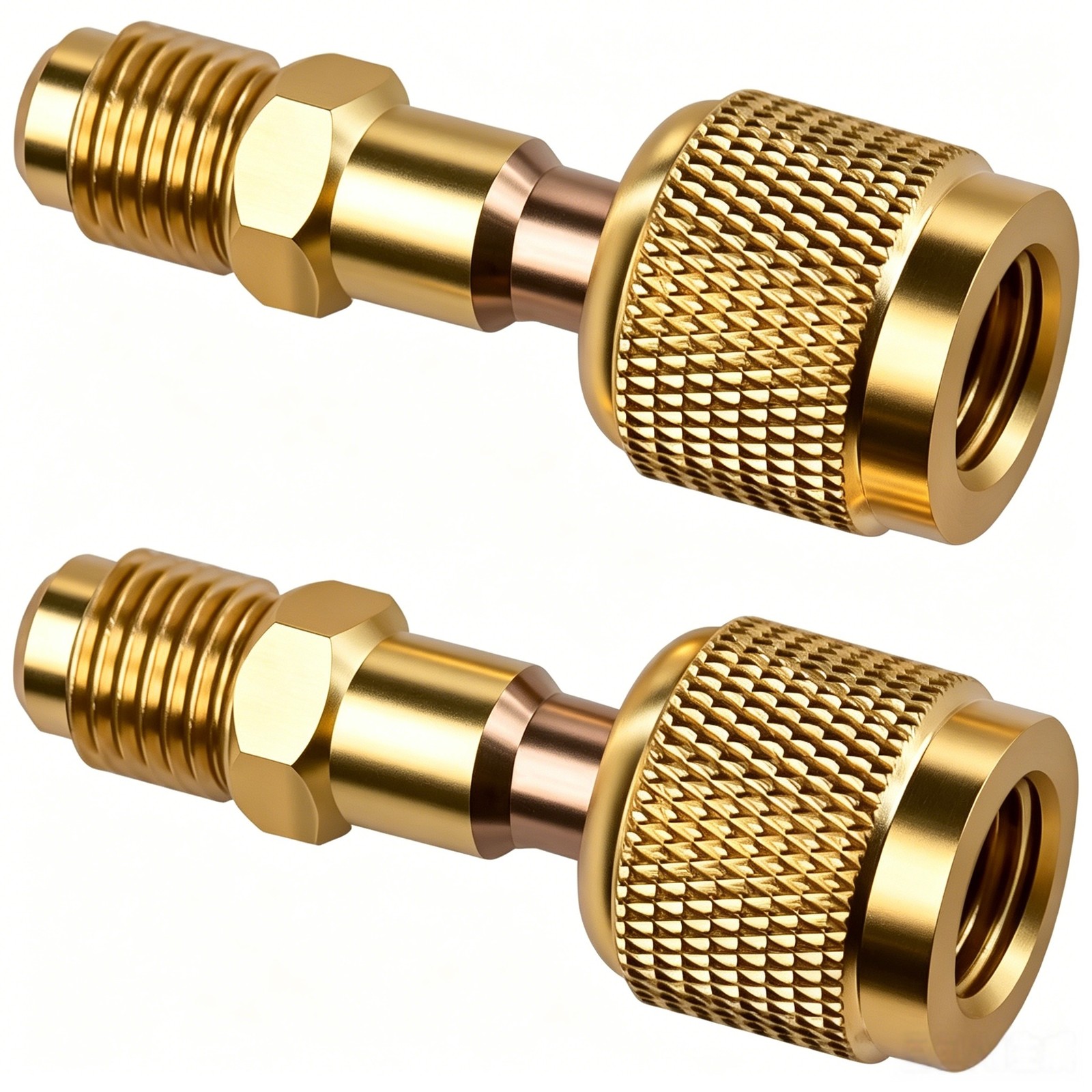 2x HVAC R32 Reverse Thread 1/4” Female,1/4” Male Adapter For A2L R454B/R32 Tanks