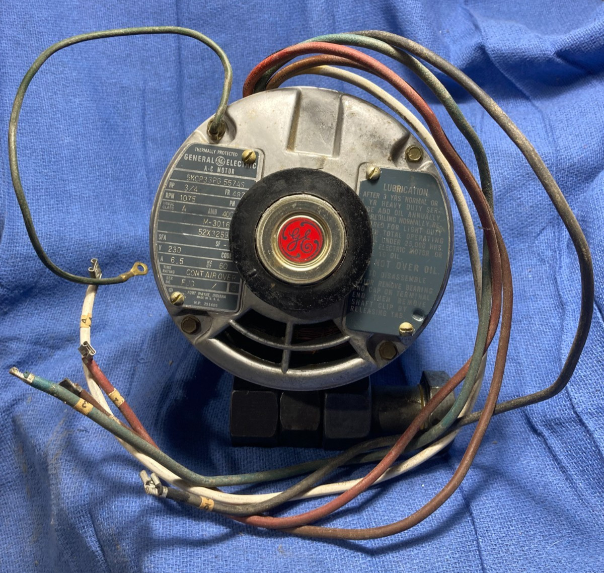NOS GE HVAC FURNACE Replacement motor 5KCP33PG 557AS MADE IN USA. M-3016-1 AMANA