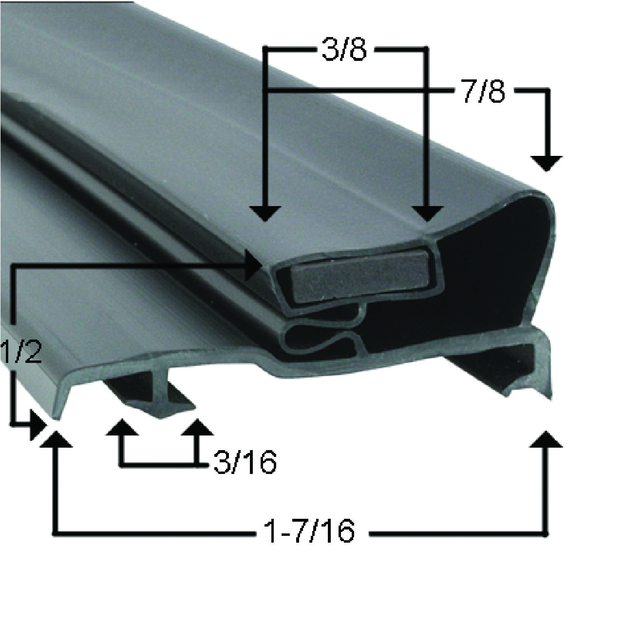 Mavrik 24 1/2 in x 30 4Sided Black PVC Gasket Replaces Ardco