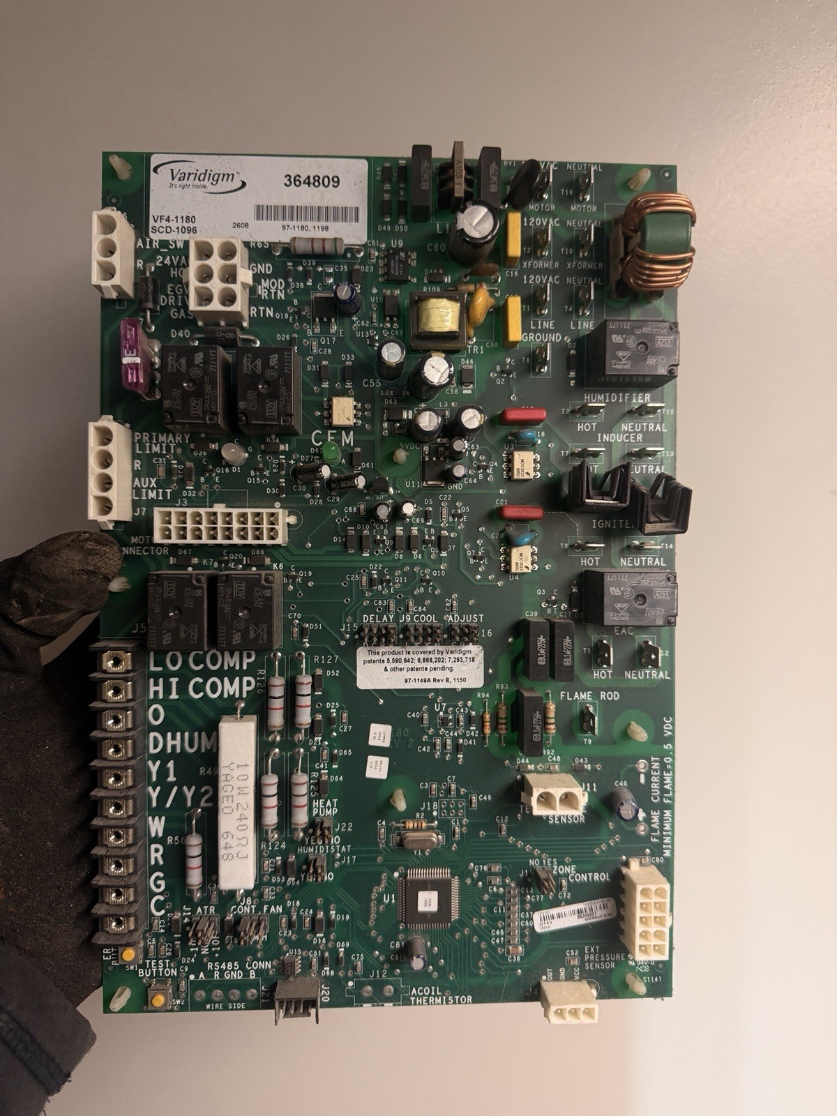 Varidigm Furnace Control Board PCB SCD-1096 364809 120V For York