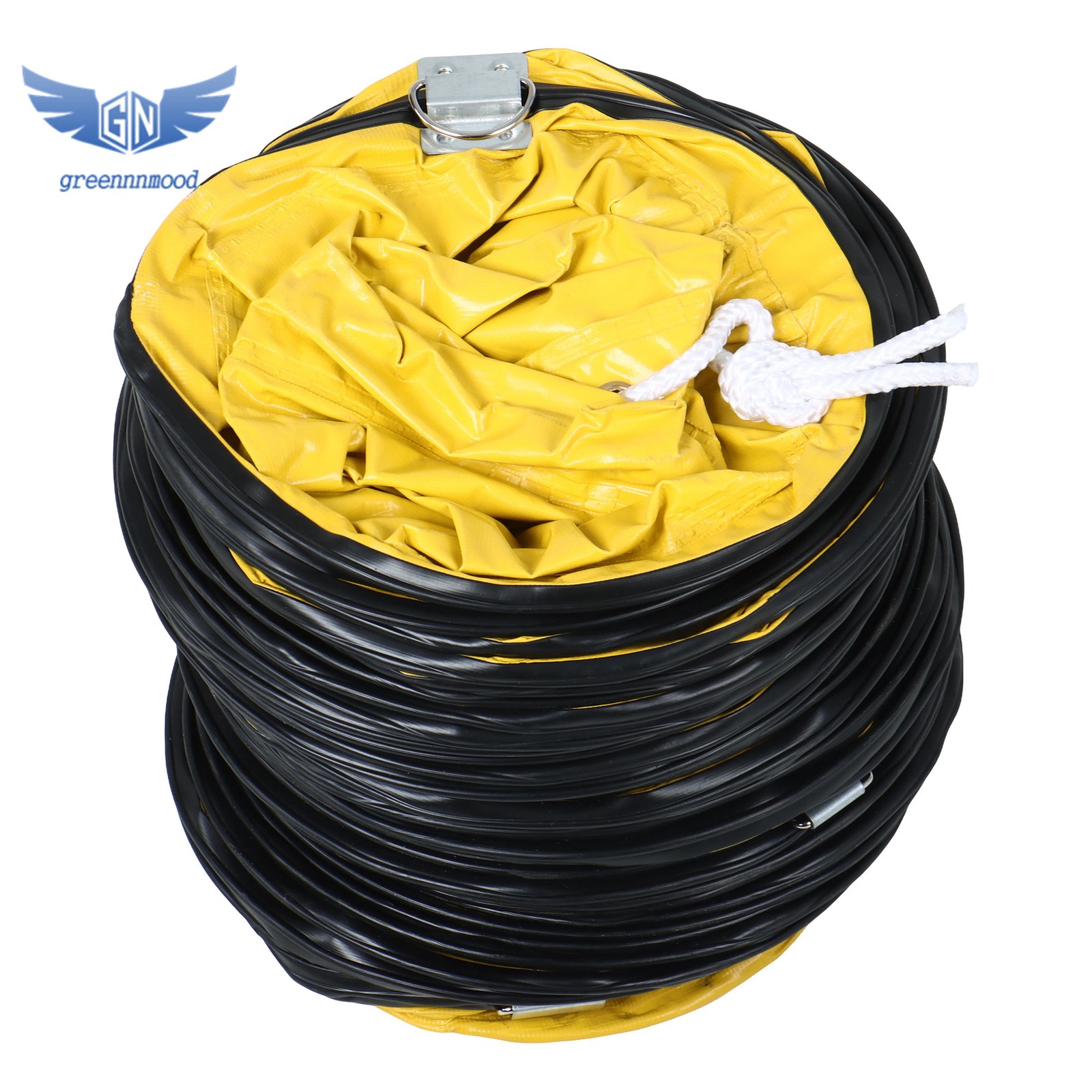 25ft L Φ8Inch PVC Flexible Duct Hosing Retardant with Adjustable Rope & D-Ring