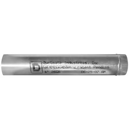 Greenseam Gr60spbgp10ga24 Round Rigid Ducts, 10 In Duct Dia, Galvanized Steel,