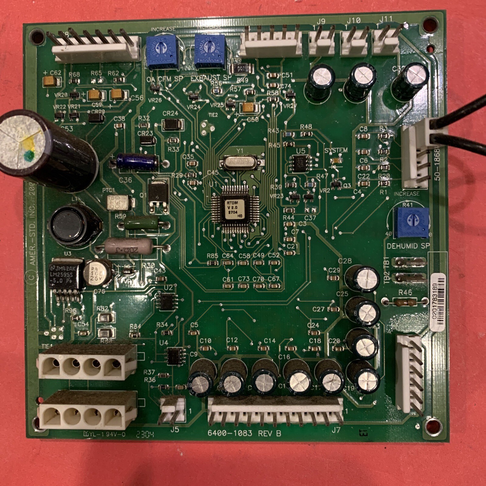 Trane/American Standard 6400-1083 Rev B Control Board USED
