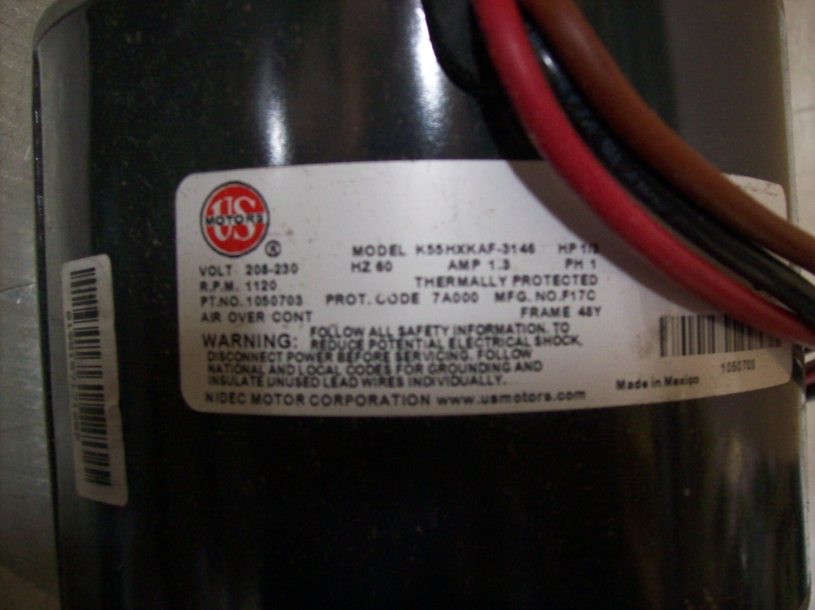 US Motor Genuine Electric Motor 1050703