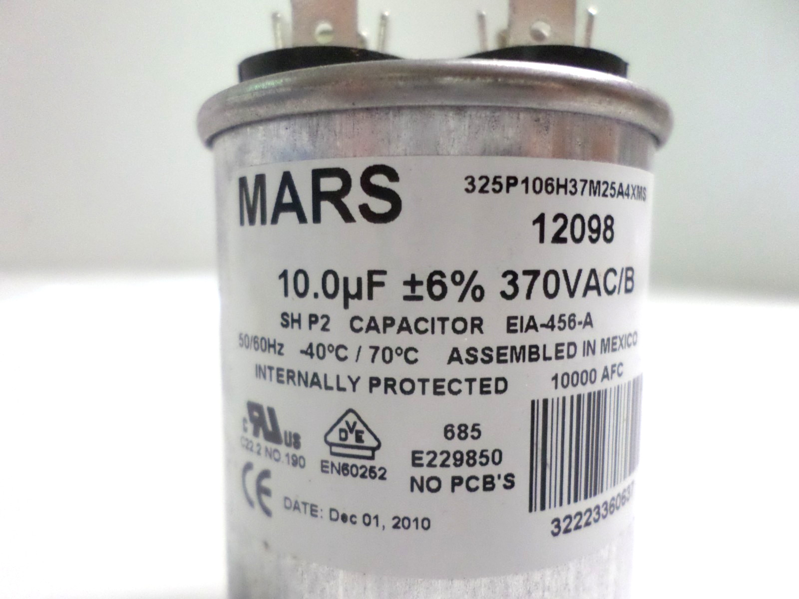 Mars 12098 Motor Run Capacitor