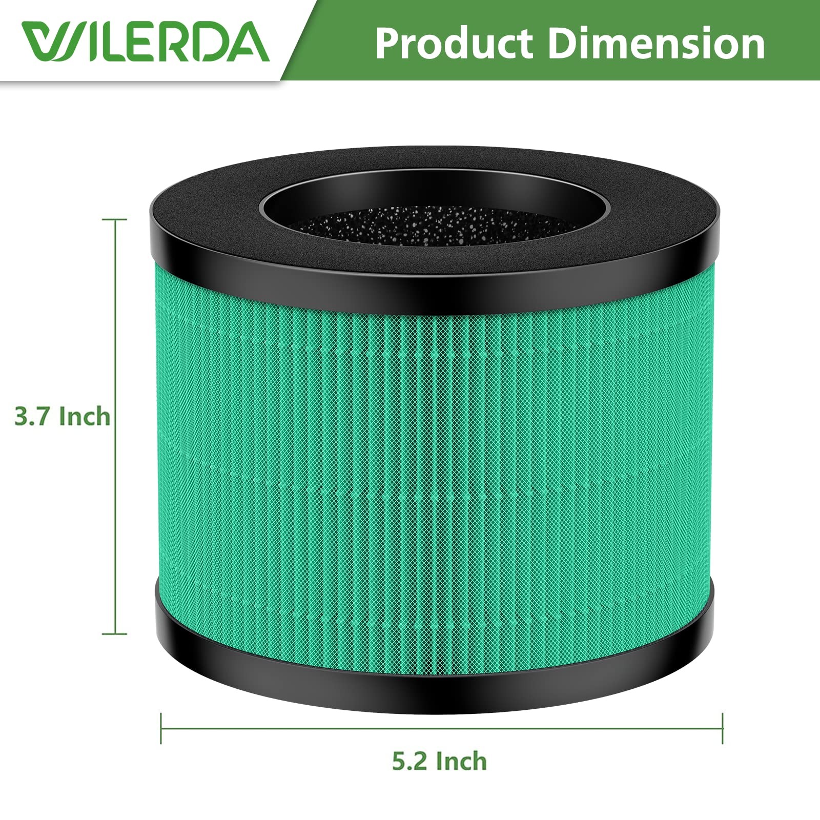 MK01 HEPA Replacement Filter Compatible Pet Dander Version – 2 Pack Green