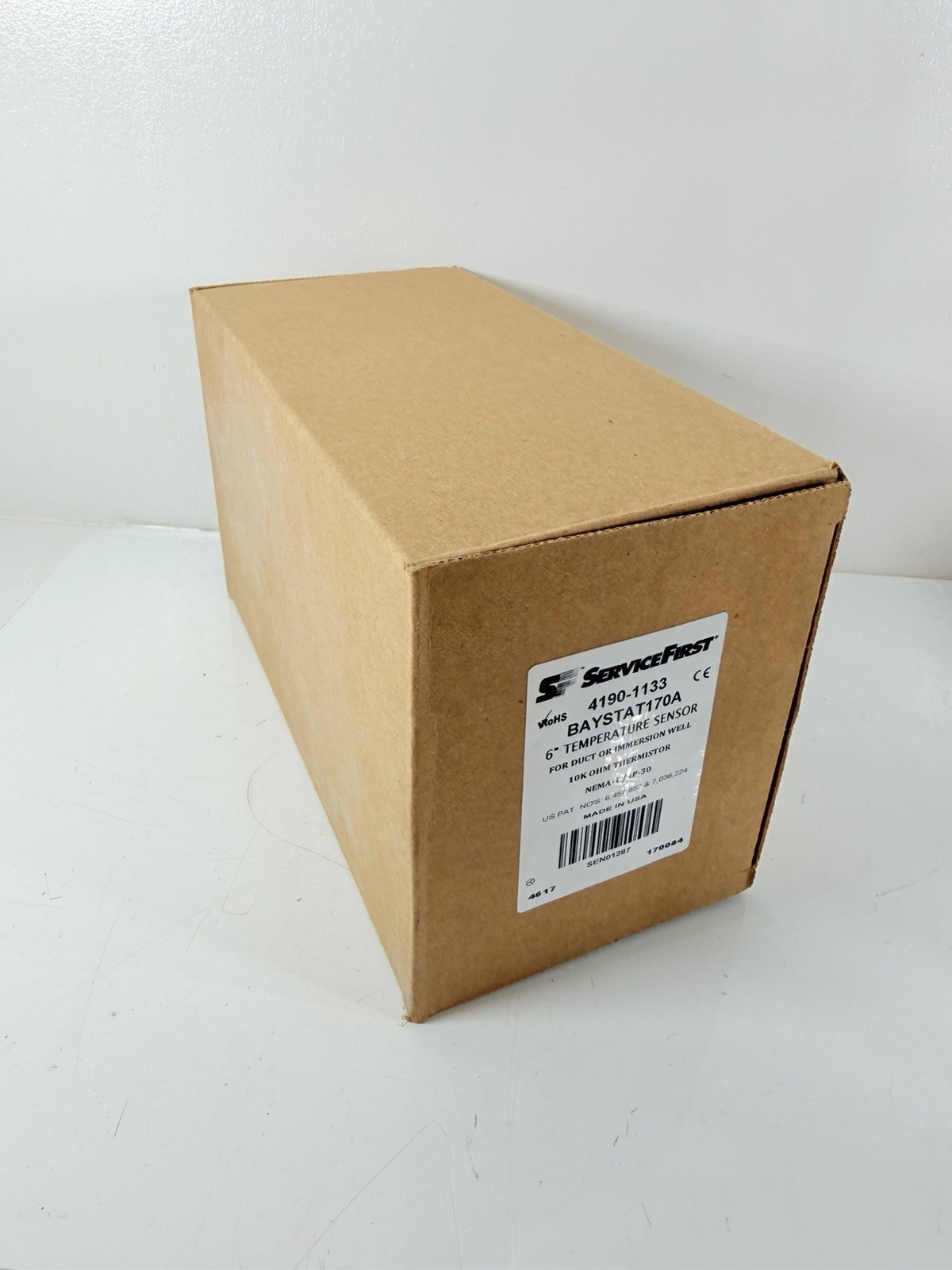 Trane ServiceFirst 4190-1133 BAYSTAT170A 6″ Temperature Sensor, 10K OHM Thermist