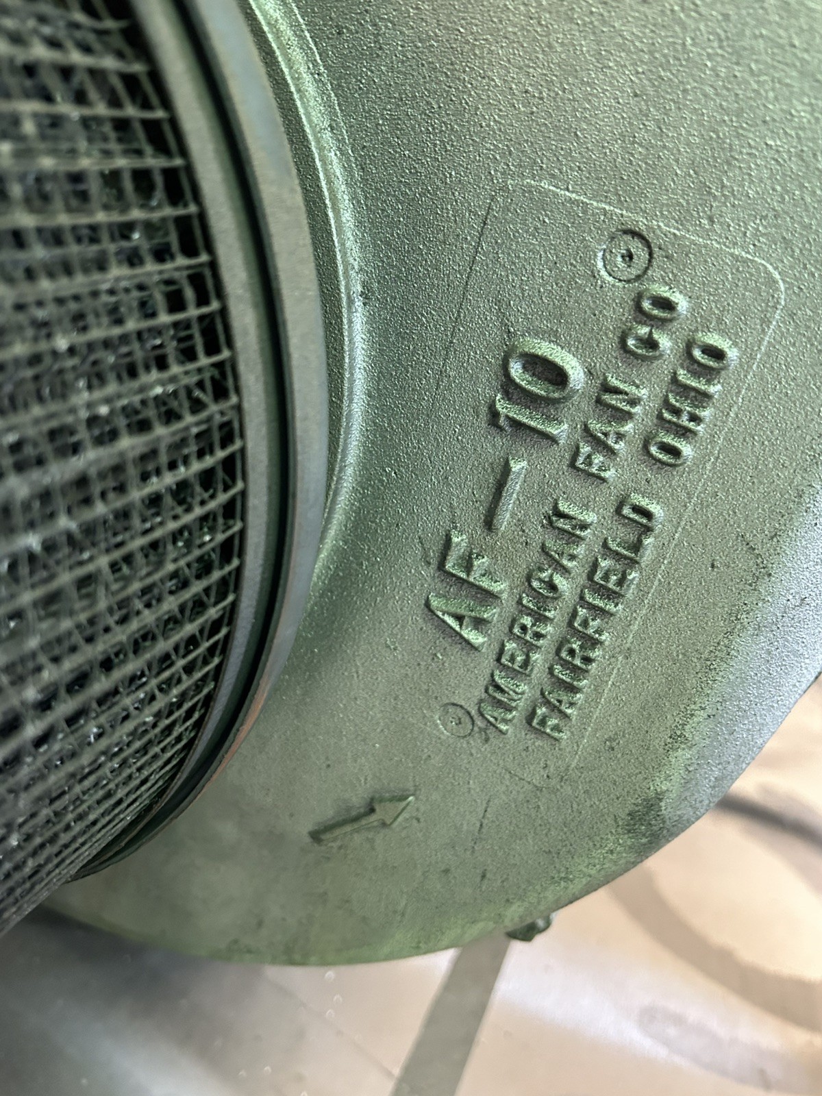 American Fan AF-10 Centrifugal Blower w/ Baldor 3ph .5hp Motor 220/440V 1425 rpm