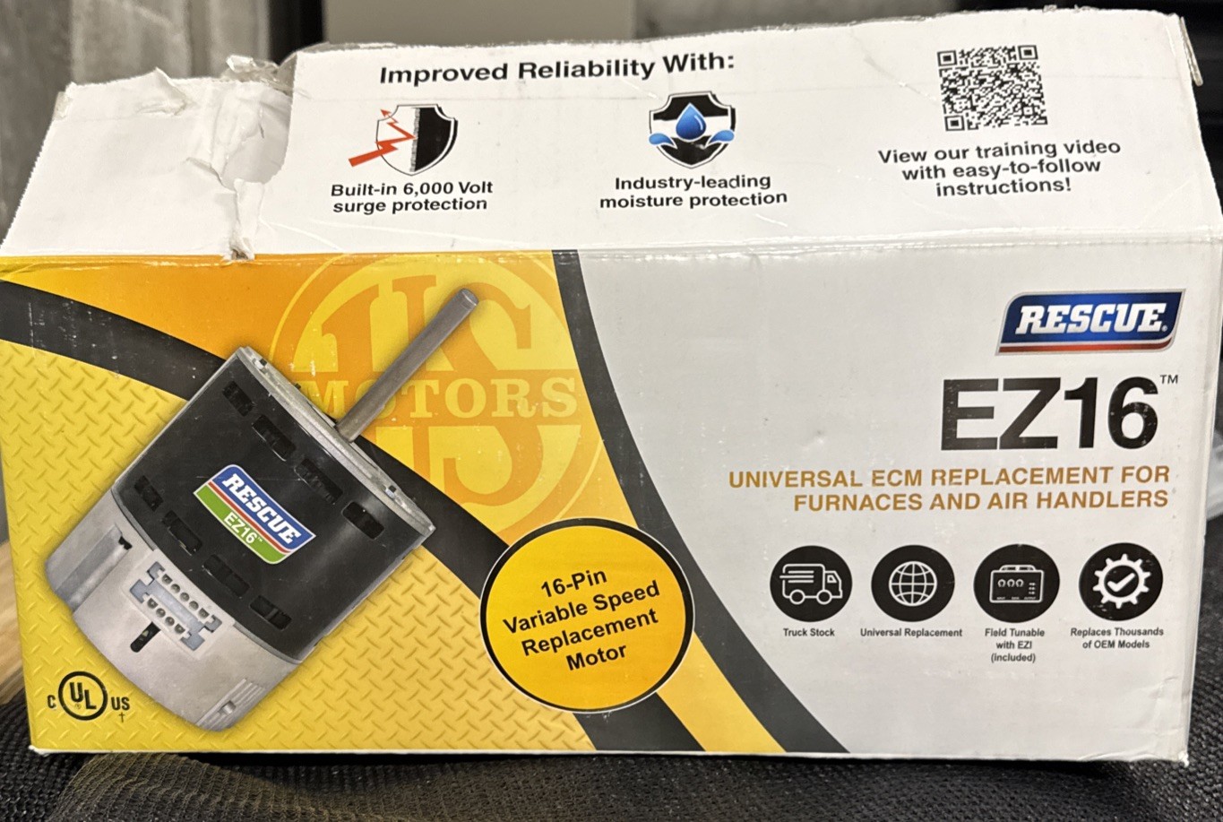 AIR HANDLER blower Motor EZ16 3/4-1/3HP 115/208-230V ECM Motor