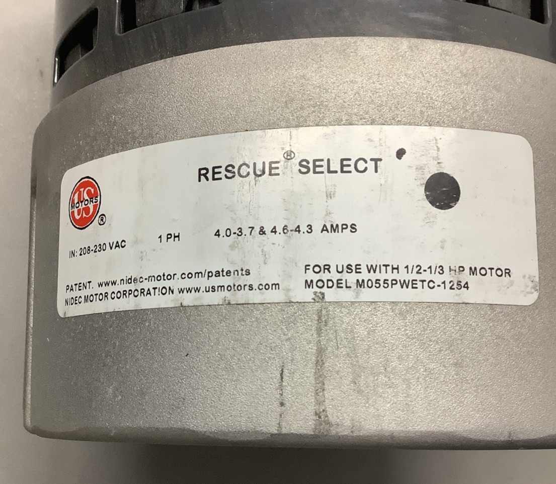 U.S. Motors 6631TS M055PWETC-1254 1/3-1/2HP 1050RPM Blower Motor (R108)