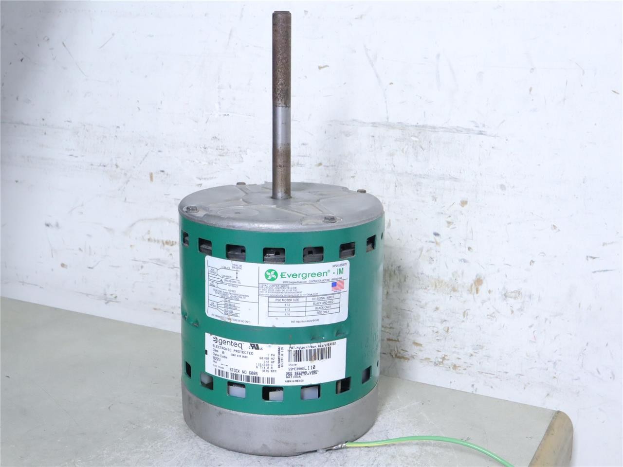Genteq 5SME39HXL110 ECM Blower Motor 1/2HP 1PH 115-230V 6005 Evergreen IM GX03