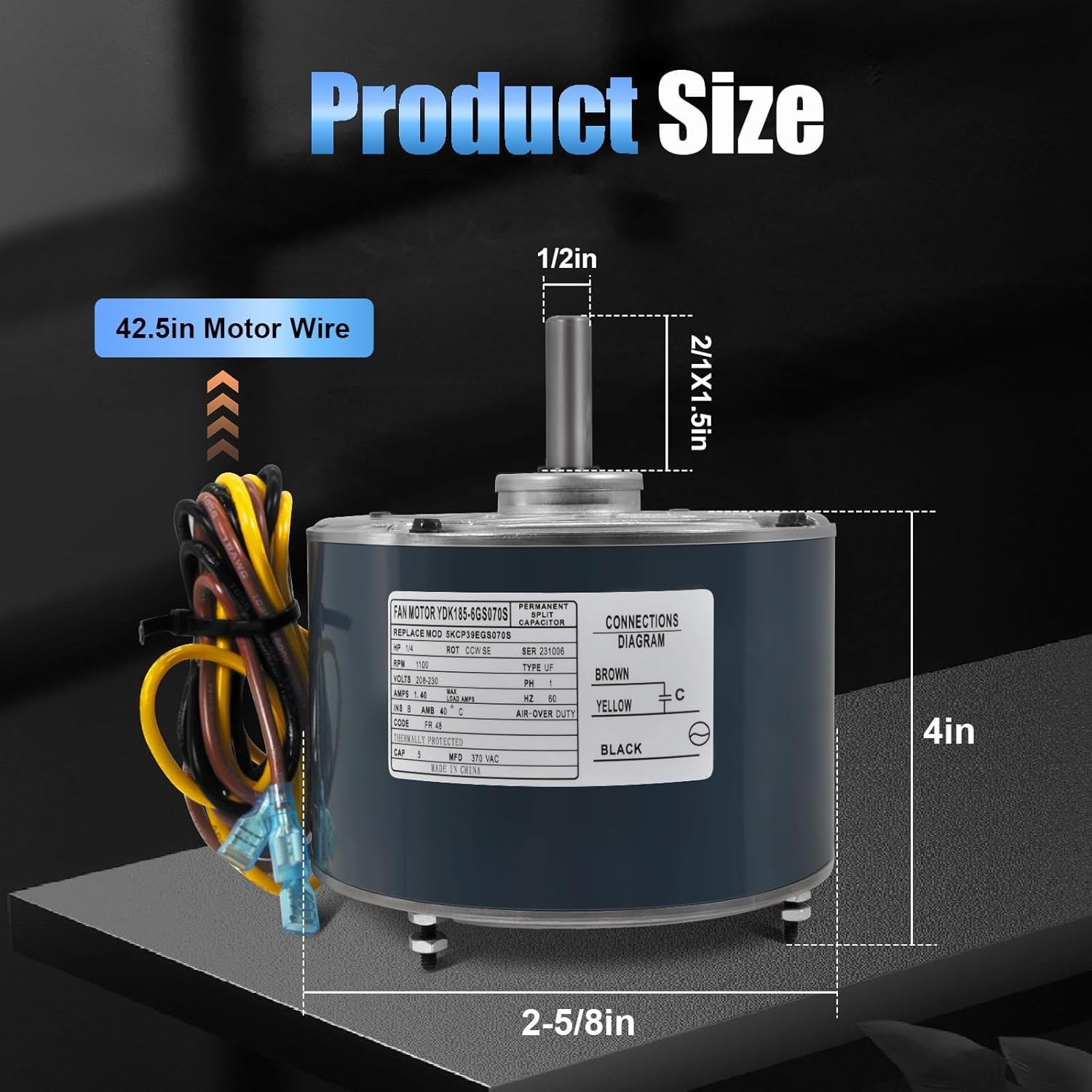 OEM Standard 1/4 HP Condenser Fan Motor 208-230V – Excellent After-Sales Support