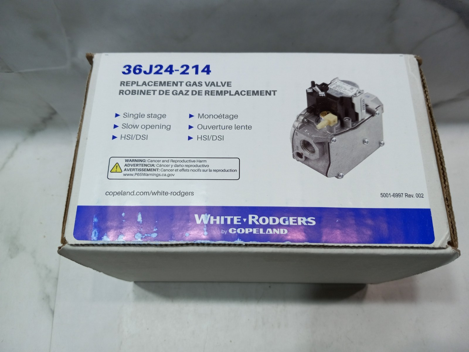 Emerson White Rodgers 36J24-214 Replacement Gas Valve L44-644 New Open Box