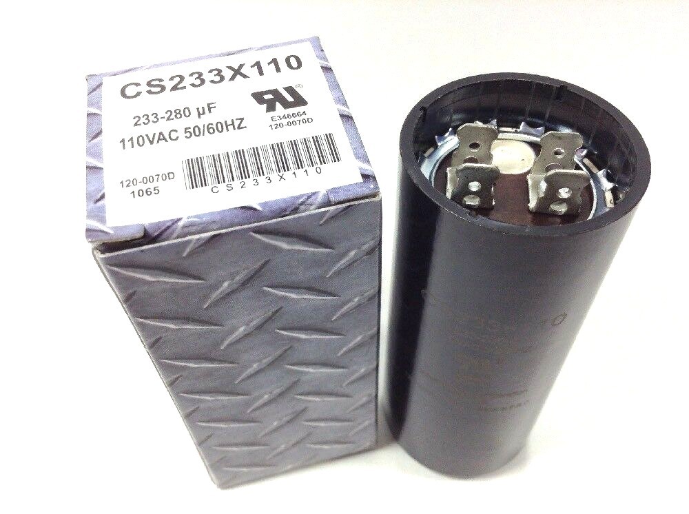 NEW 233-280 uf MFD Start Capacitor 110 V Motor Compressor Pool Cap CS233X110