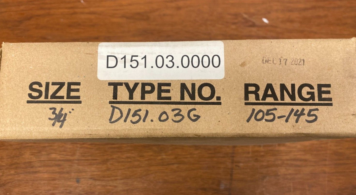 STERLCO D-151-G TEMPERATURE CONTROL VALVE 125LBS 105-145 TEMP RANGE