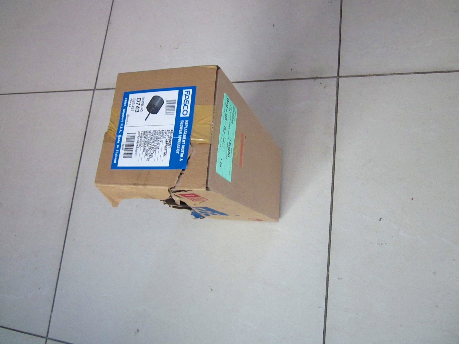 FASCO D743 CONDENSER FAN MOTOR, 1/5 HP, 1-PHASE, 208-230V AC, ODP, 49VT91, NEW!!