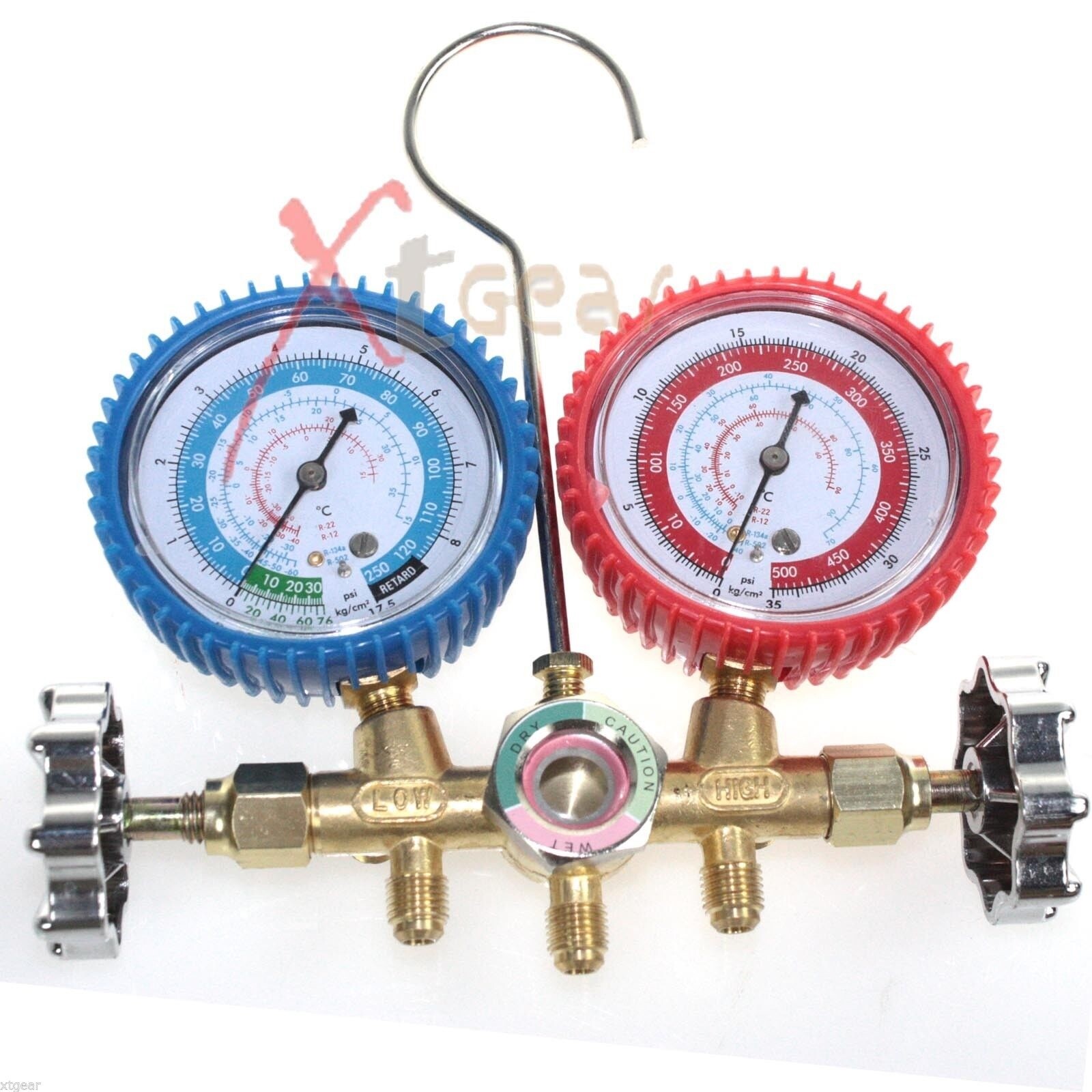 R134a R12 R22 AC A/C Manifold Gauge Set 5FT Colored Hose Air Conditioner