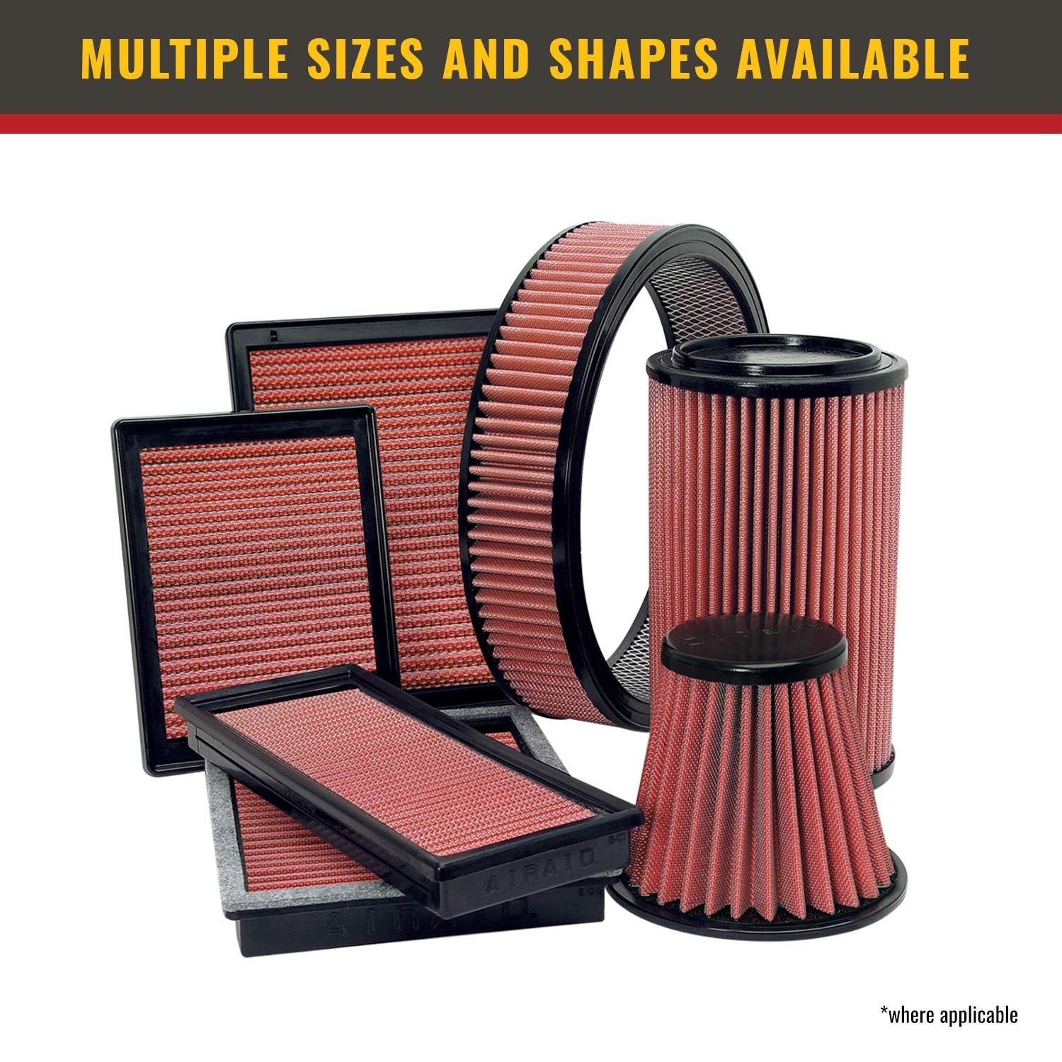 Airaid 720-478 Universal Clamp-On Air Filter Unique 4.25 Inch 108 Mm Flange Id