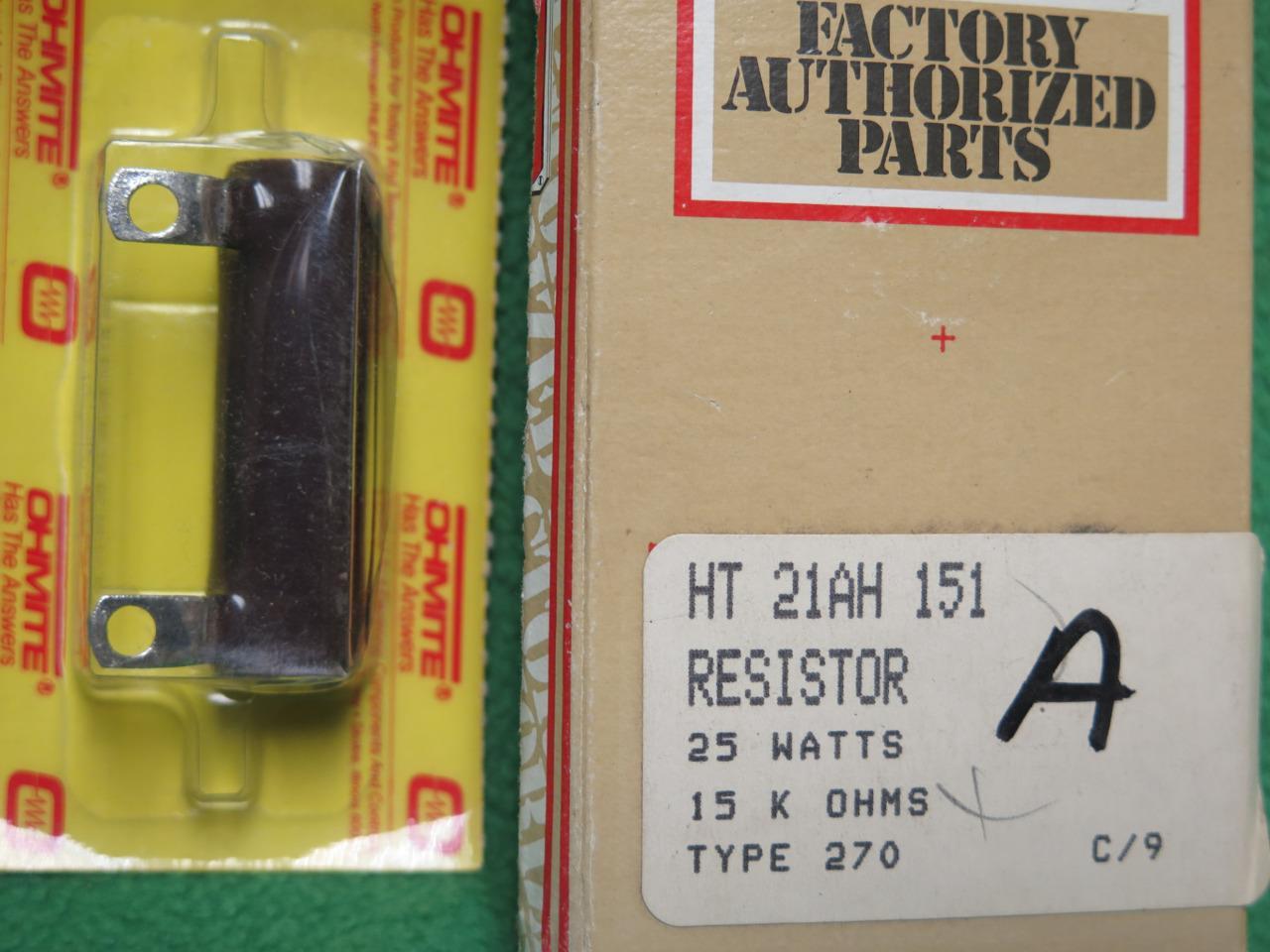 CARRIER HT21AH151 RESISTOR BRACKET MOUNT 25 WATTS 15 K OHMS TYPE 270 HT 21AH 151