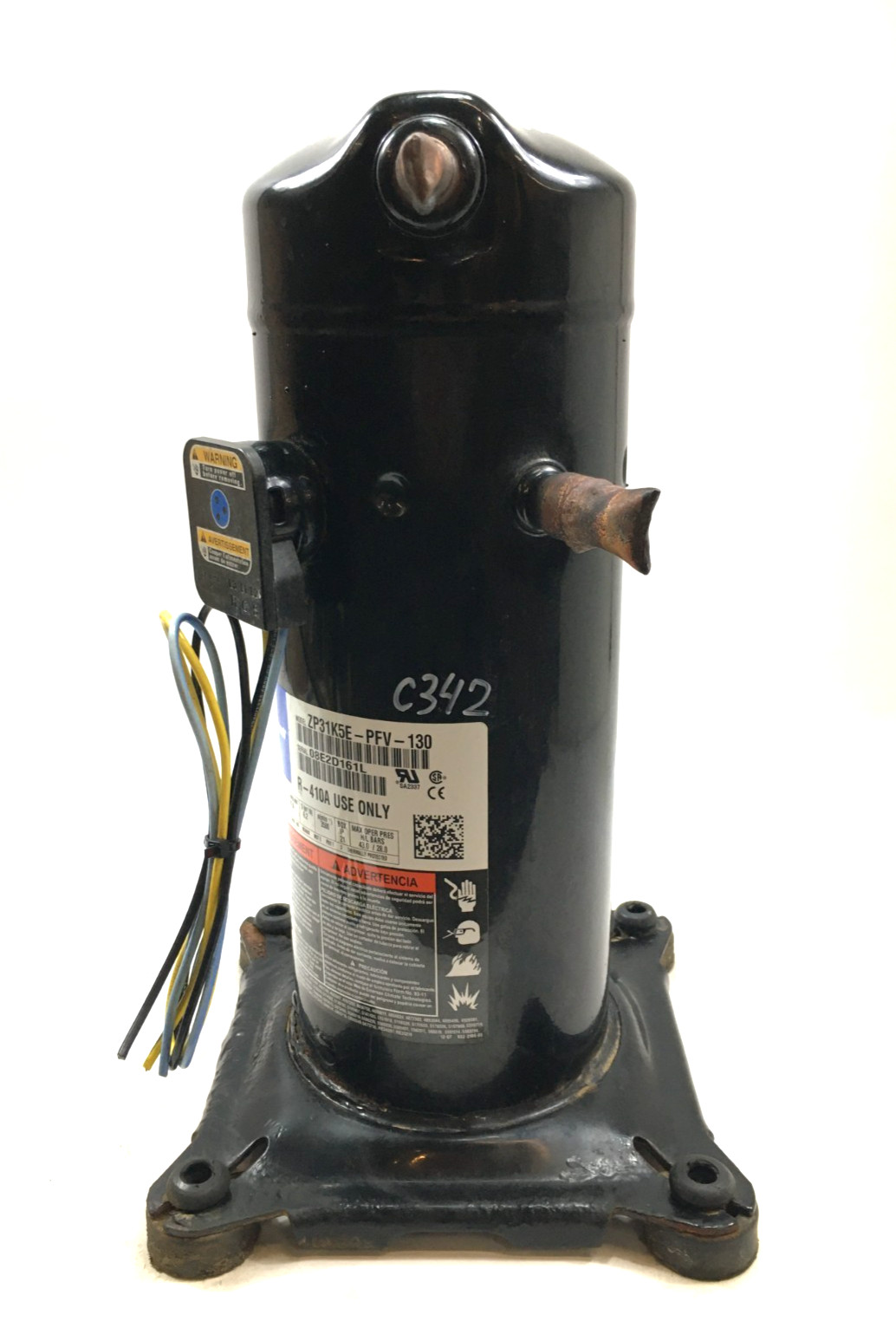 Copeland 2.5 Ton Scroll Compressor ZP31K5E-PFV-130 R410A 208/230V 1 PH used C342