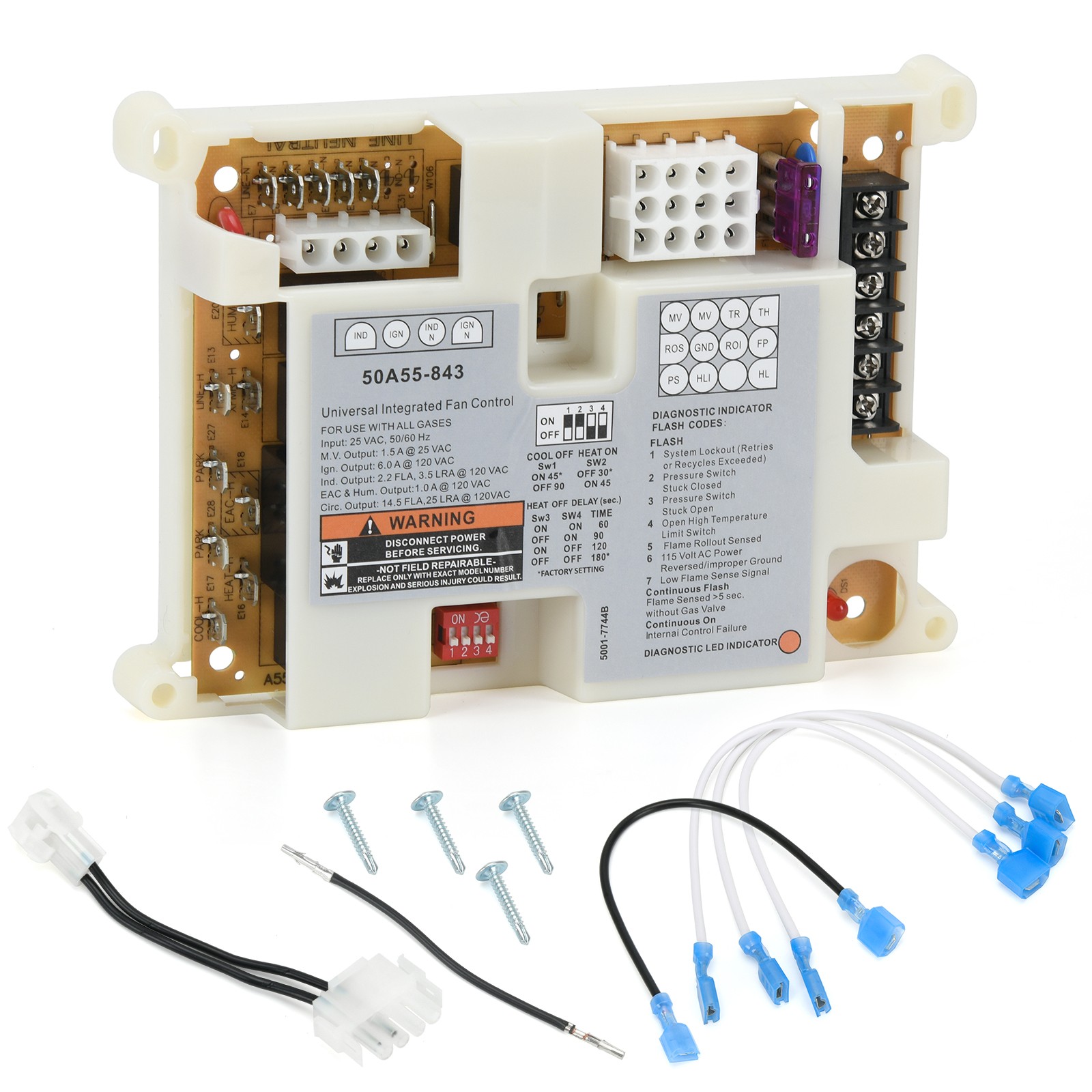 Universal Integrated Furnace Control Board 50A55-843 Ignition Control Module