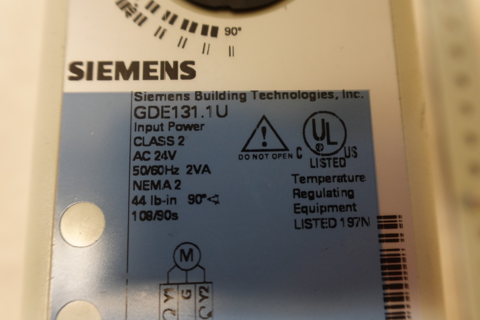 Siemens GDE131.1U OpenAir Damper Actuator 24V 44-in-lb 3-Position NEW NO BOX