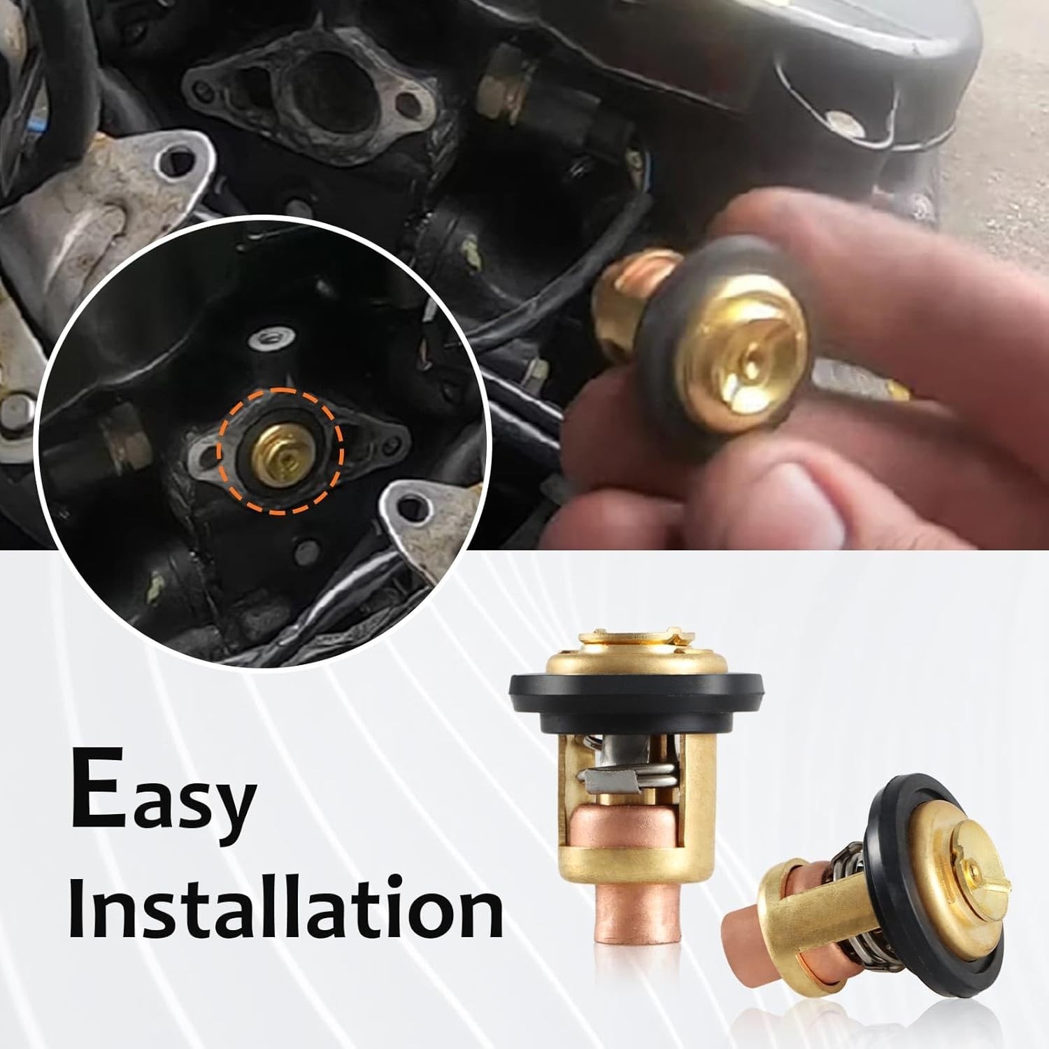 2PCS Thermostat Kit Compatible with Mercury Marine V6 135HP 150HP 175HP 200HP 22