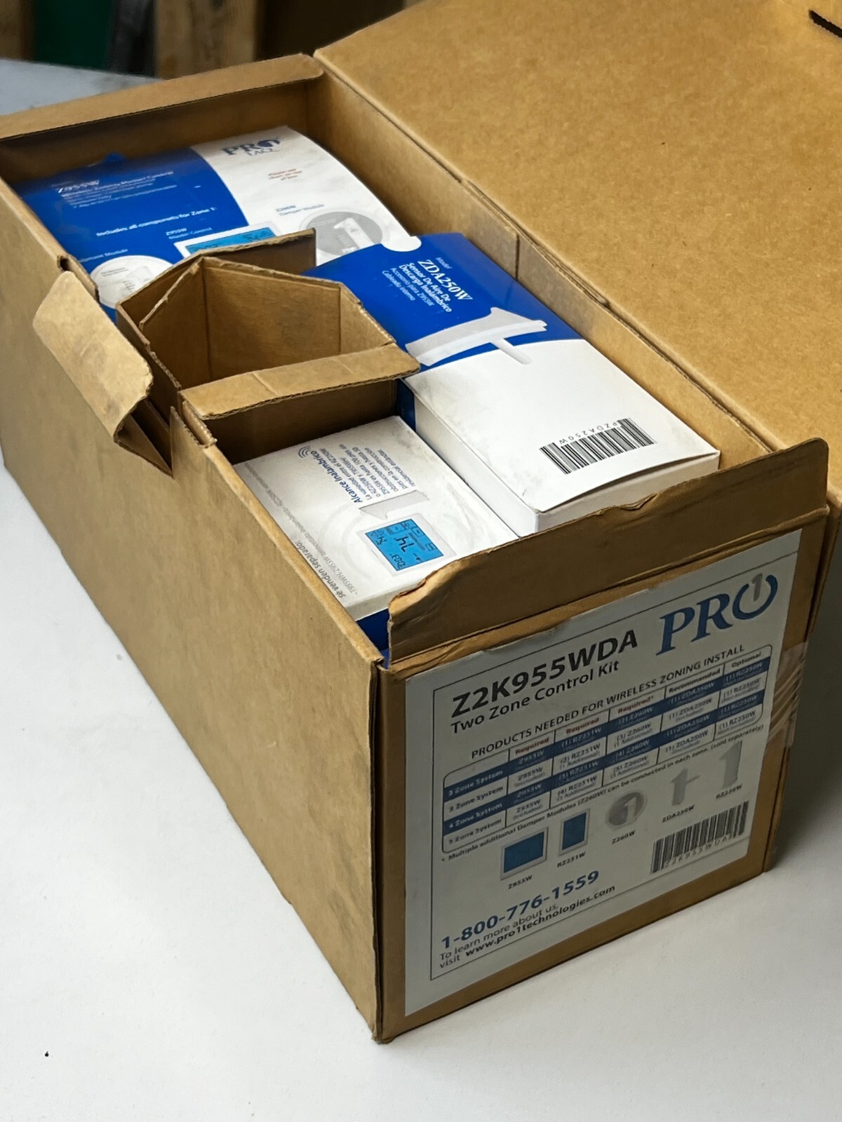 Pro1 Z2K955WDA Universal Two-Zone Thermostat Control Kit, 3-Heat 2-Cool Stage