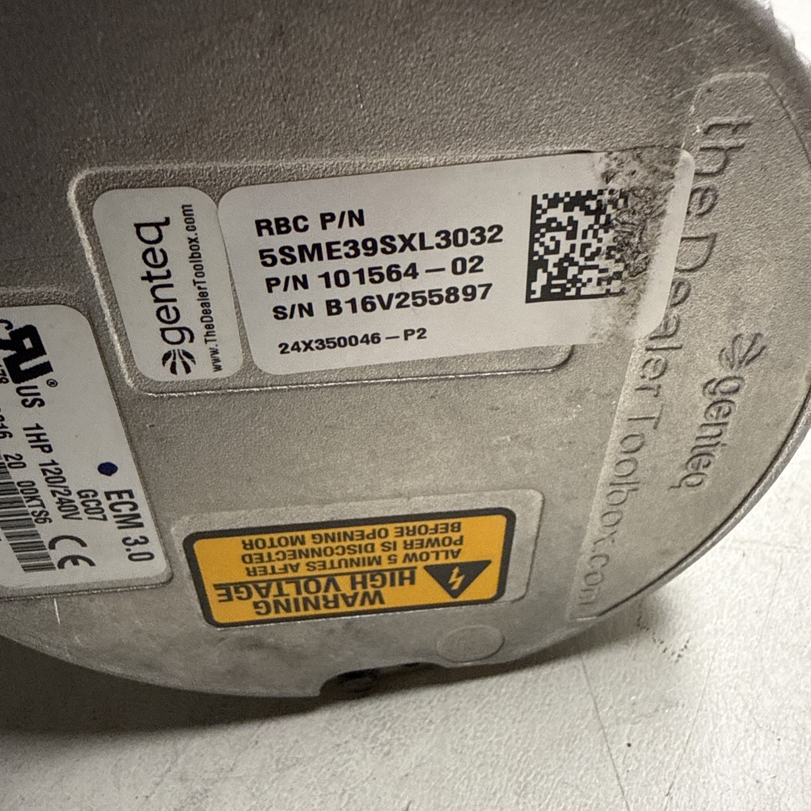Genteq ECM 3.0 Blower Motor 5SME39SXL3032 1HP, 120/240v, 1050RPM