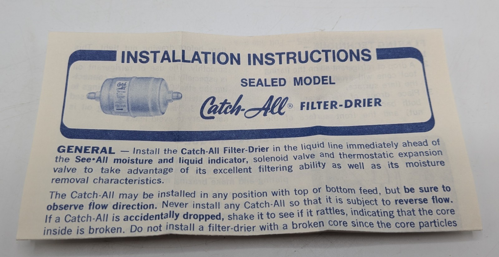 Sporlan Catch-All Filter Drier C-032-S 1/4″ ODF