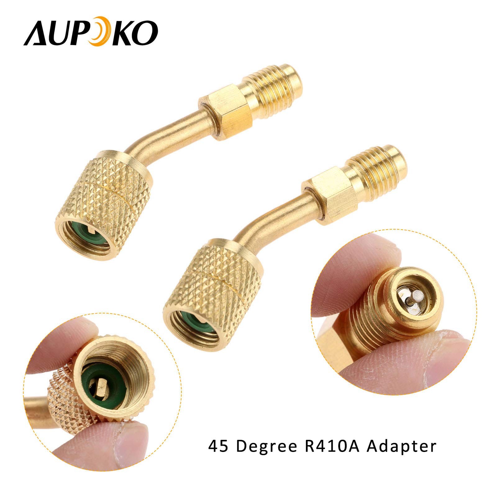 R410A Adapter 5/16″ SAE Female Quick Couplers to 1/4″ 5/16 inches, Gold