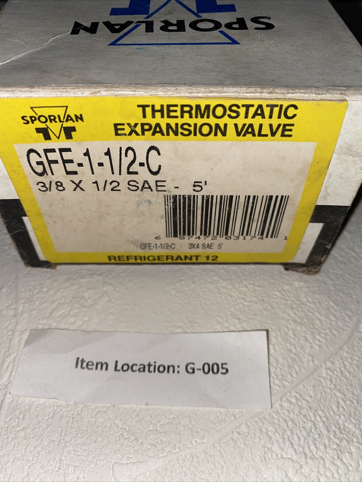 SPORLAN THERMOSTATIC EXPANSION VALVE GFE-1-1/2-C 3/8″ x 1/2SAE 5Ft.