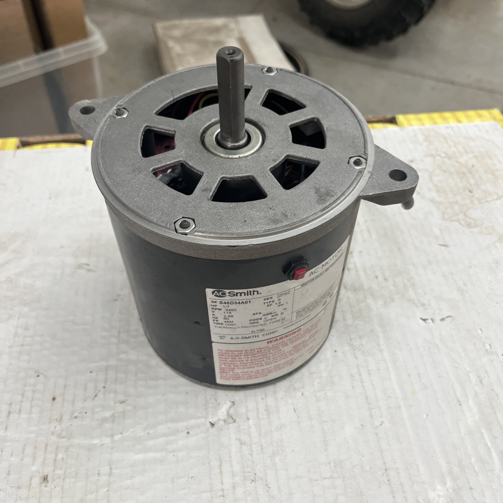 A.O. Smith F48J66A48 Condenser Motor 1/4 HP 850 RPM 208/230V 024-27596-000 (D2T1