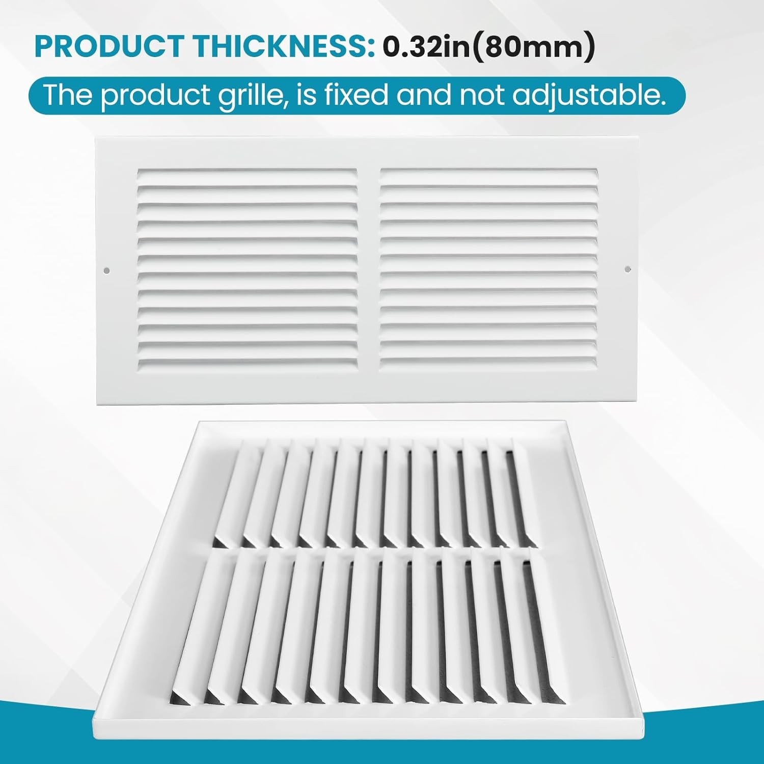 Steel Return Air Vent Cover 14×6 for Ceiling & Wall White HVAC Grille Durable…